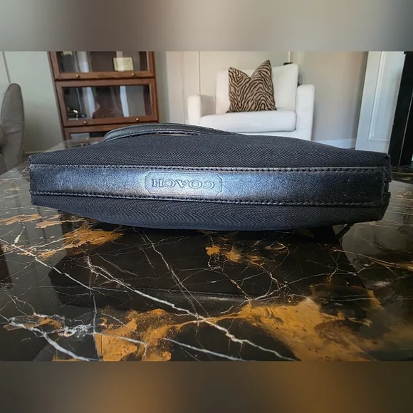 Vtg Coach Mercer Demi 7407 Shoulder bag Black Nylon Canvas Leather trim Y2K - Picture 5 of 17